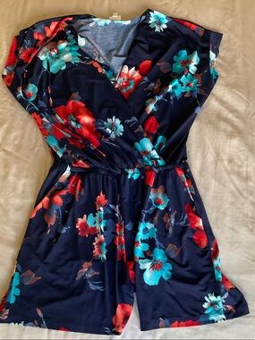 Navy Floral Romper